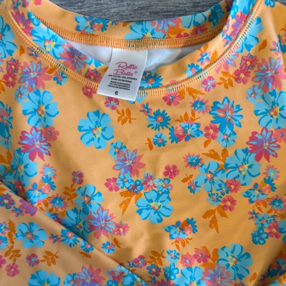 Girls RuffleButts Long Sleeve Tankini, Size 6 - Picture 4 of 4
